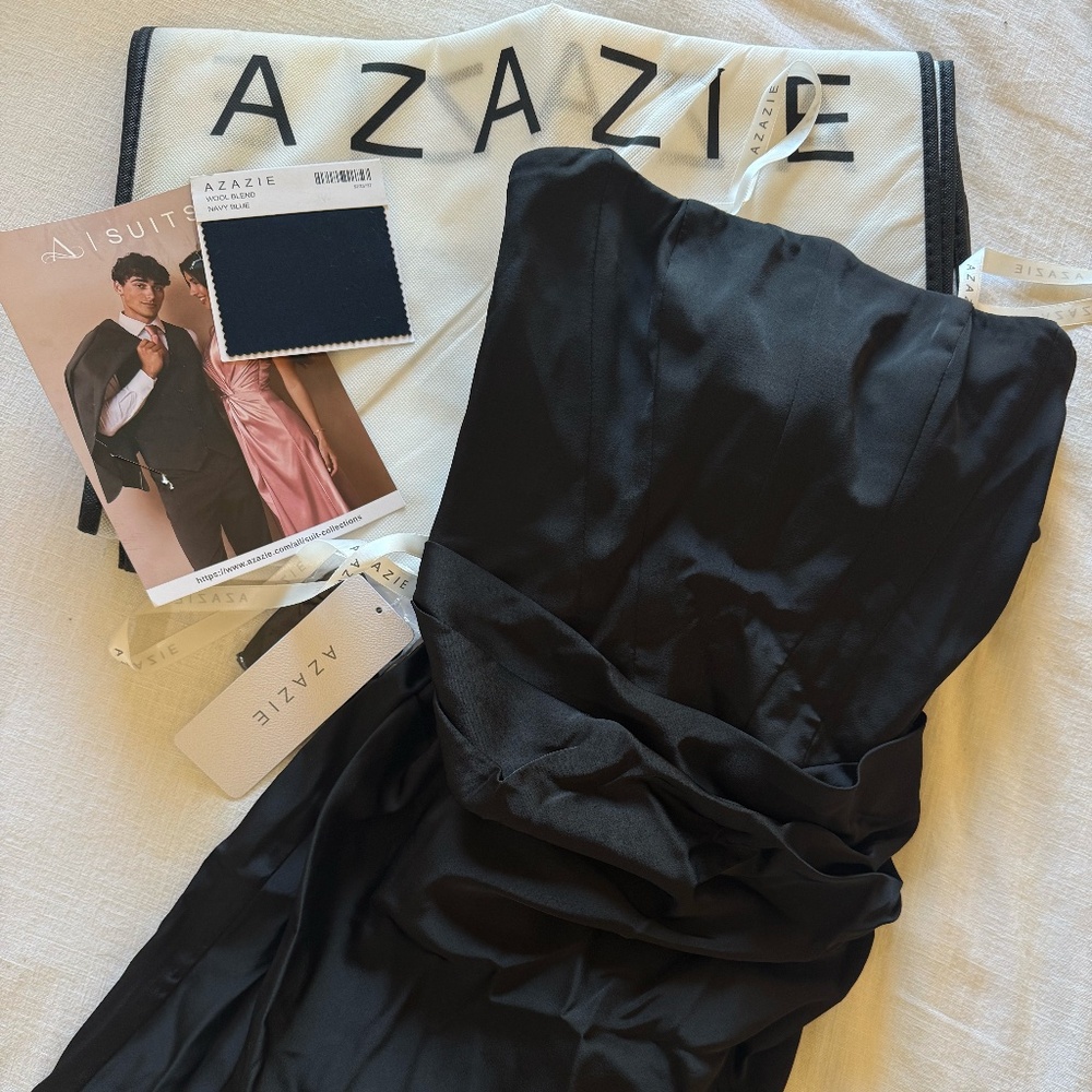 Black Satin Floor Length Dress